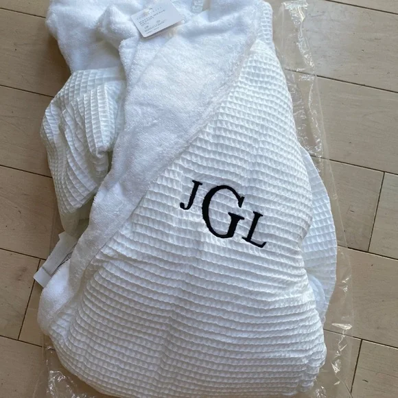 Pottery Barn waffle weave resort cotton terry bathrobe